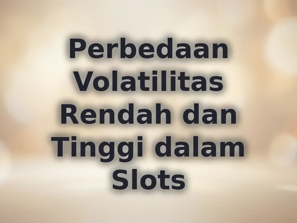 Perbedaan Volatilitas Rendah dan Tinggi dalam Slots